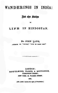 Cover of Wanderings in India, and Other Sketches of Life in Hindostan — A Reader’s Guide