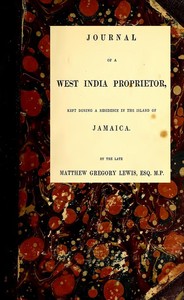 Cover of Journal of a West India Proprietor Kept During a Residence in the Island of Jamaica — Reading Notes