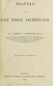 Cover of Travels in the East Indian archi...