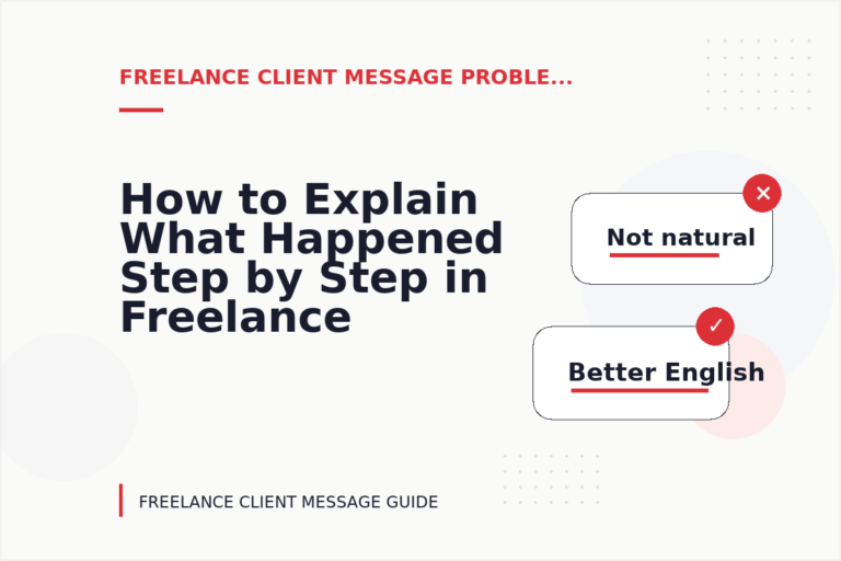 How to Explain What Happened Step by Step in Freelance Client Message English