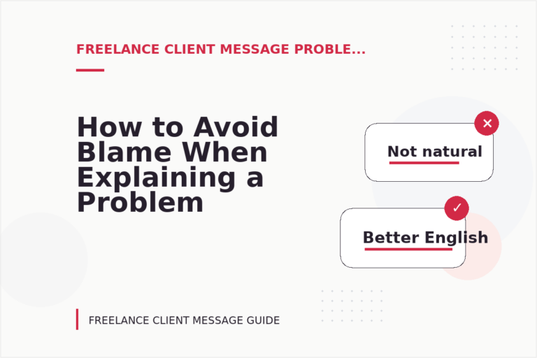 How to Avoid Blame When Explaining a Problem in Freelance Client Message English
