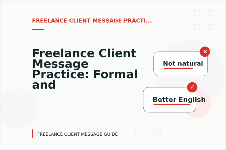 Freelance Client Message Practice: Formal and Friendly Versions Freelance Client Message Practice: Formal and Friendly Versions